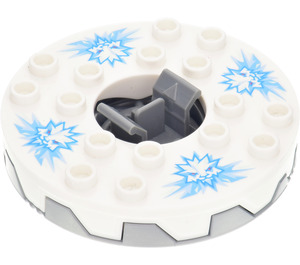 LEGO Effen Zilver Ninjago Spinner met Wit Top en Medium Blauw Ice Shards (98354)