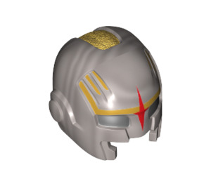 LEGO Flat Silver Nova Corps Helmet with Red Star and Gold Markings (17467)