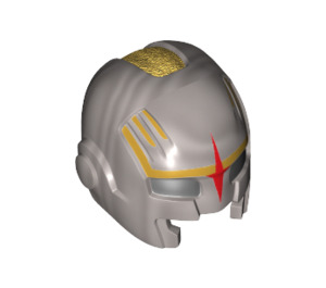 LEGO Flaches Silber Nova Corps Helm mit Rot Stern und Gold Markierungen (17467)