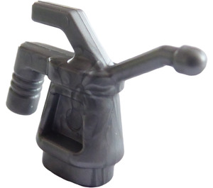 LEGO Effen zilver Oil Can (Geribbeld Handvat)