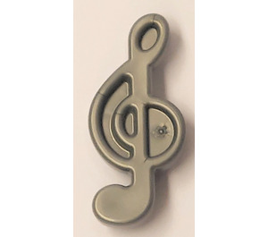 LEGO Flat Silver Plate 1 x 1 with Treble Clef