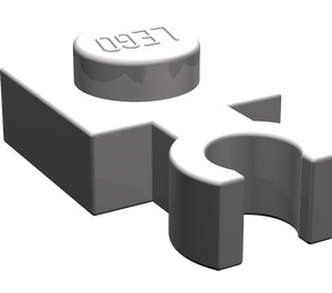 LEGO Flaches Silber Platte 1 x 1 mit Vertikale Clip (Dünner offener O-Clip)