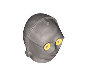 LEGO Flat Silver Protocol Droid Head with Yellow Eyes (10971 / 24049)