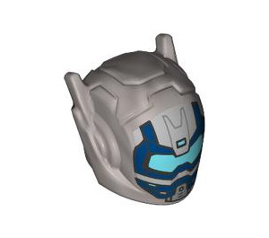 LEGO Flat Silver Robot Helmet with Ear Antennas with Goliath Robot Blue Face (46534 / 104162)