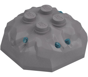 LEGO Flat Silver Rock 4 x 4 x 1.3 Upper Part (87398)