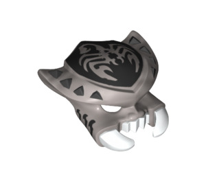 LEGO Flat Silver Scorpion Mask with Scolder Markings (15215 / 15837)