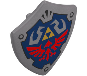 LEGO Flat Silver Shield Triangular with Spiked Top with Triforce Emblem