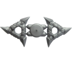 LEGO Flat Silver Shuriken Throwing Star (2 Stars on sprue) (19807)