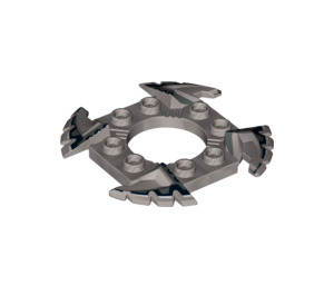 LEGO Flat Silver Spinner Crown with Serrated Edges and Black and White Edges (10455)