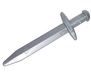 LEGO Platt Silver Svärd med Pointed Tip med Tunn parerstång (98370)