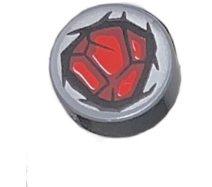 LEGO Flat Silver Tile 1 x 1 Round with Red Rocks (35380 / 104161)