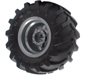 LEGO Effen zilver Tyre Tractor Dia. 56 x 26 with Wheel Rim Ø30 x 20 with No Pinholes, with Reinforced Rim