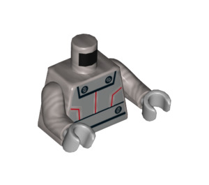 LEGO Platt Silver Ultron med Korta ben Minifigur Kropp (973 / 76382)