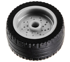 LEGO Flat Silver Wheel Rim Dia. 18 x 12 Stud with Black Tyre low profile 24x12