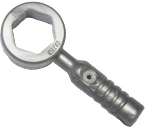 LEGO Effen zilver Wrench met gesloten Einde met 3 ribbelhandvat