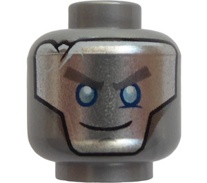 LEGO Flat Silver Zane Head (Recessed Solid Stud) (3626)