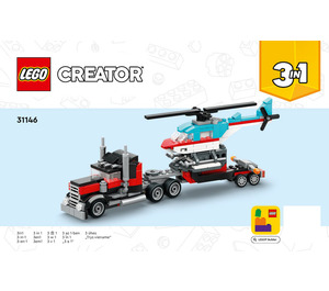 LEGO Flatbed Truck avec Helicopter 31146 Instructions