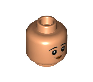 LEGO Hud Cho Chang med Grå Genser og Langt hår Minifigur Hode (Forsenket solid knott) (3626 / 73876)