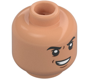 LEGO Hud Dr. Wu med Svart Skjorte og Grå Labfrakk og Grå Ben Minifigur Hode (Forsenket solid knott) (3626 / 68065)