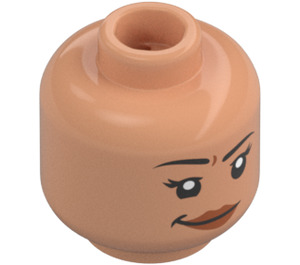 LEGO Fleisch Dual-Sided Weiblich Kopf mit Smirk / Open Smile (Vertiefte feste Noppen) (3626 / 100317)