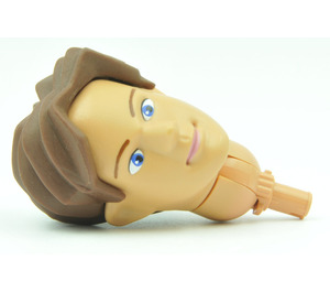 LEGO Flesh Galidor Head Human with Brown Mullet and Blue Eyes