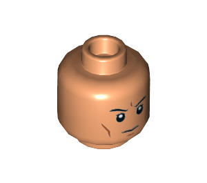 LEGO Flesh Head with Black Eyebrows, White Pupils, Frown (Recessed Solid Stud) (3626 / 68714)