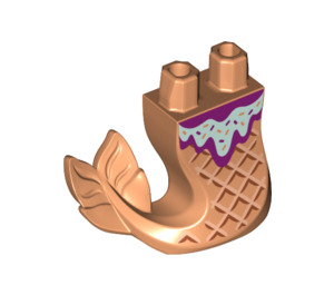 LEGO Flesh Mermaid Tail Curved Right with Candy Ice Cream Markings (75648 / 76125)