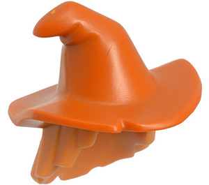 LEGO Hud Mellanlångt hår med Mörk Orange Witch Hatt (20606 / 88085)