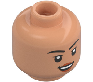 LEGO Carne Minifigure Testa con Decorazione (Perno solido incassato) (3274)