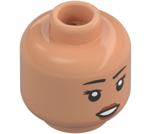 LEGO Fleisch Minifigur Kopf mit Deko (Vertiefte feste Noppen) (3274)