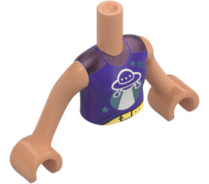 LEGO Flesh Nova with Light Yellow Shorts and Purple Top Friends Torso (73141 / 92456)