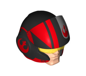 LEGO Flesh Poe Dameron Head with Helmet (24198 / 44807)