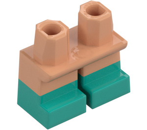 LEGO Fleisch Kurze Beine mit Turquoise Feet (37679 / 41879)