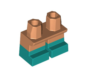 LEGO Fleisch Kurz Beine mit Turquoise Feet (37679 / 41879)