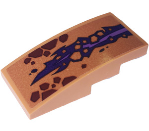 LEGO Flesh Slope 2 x 4 Curved with Scales, Skin Sticker (93606)