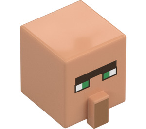 LEGO Flesh Square Head with Nose with Shepherd Villager Face (23766)