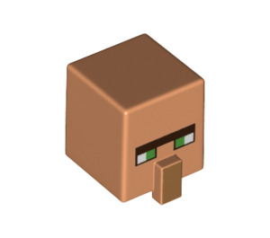 LEGO Flesh Square Head with Nose with Villager Face with Black Unibrow (23766 / 66853)
