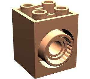 LEGO Huidskleurig Turntable Steen 2 x 2 x 2 met 2 Gaten en Click Rotation Ring (41533)