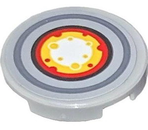 LEGO Tile 2 x 2 Round with Sentinel Chest Plate Sticker with Bottom Stud Holder