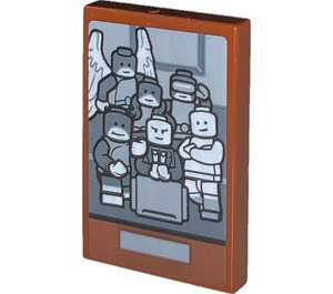 LEGO Tile 2 x 3 with Picture of X MEN Sticker