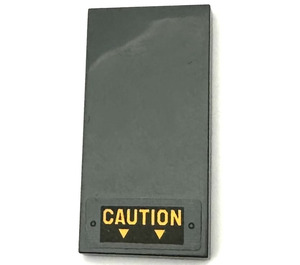 LEGO Tile 2 x 4 with 'CAUTION' and Triangles Sticker