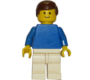 LEGO Fußballspieler Weiß und Blau Team mit Standard Grinsen Minifigur