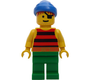 LEGO Forbidden Cove Pirate with Red and Black Striped Shirt Minifigure