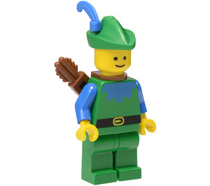 LEGO Forestman mit Blau Kragen, Grün Hut, Blau Feder Minifigur