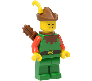 LEGO Forestman with Bow and Arrow, Yellow Feather and Brown Hat Set 6077 Minifigure