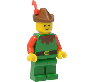 LEGO Forestman with Red Collar, Brown Hat, Red Feather Minifigure