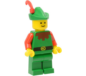 LEGO Forestman mit Rot Kragen, Grün Hut, Rot Feder Minifigur