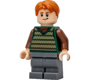 LEGO Fred Weasley med Mörkgrön Striped Jumper Minifigur