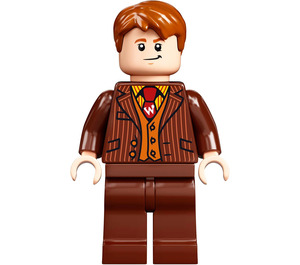 LEGO Fred Weasley with Reddish Brown Suit and Dark Red Tie Minifigure