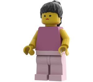 LEGO Freestyle Figuur - Vrouwelijk met Vlak Dark Roze Top Minifiguur